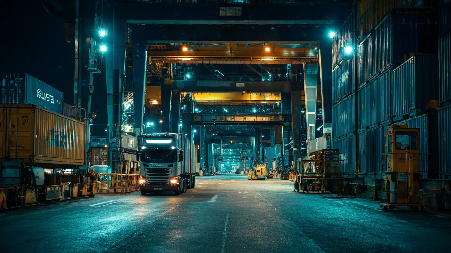 reuck at night on port